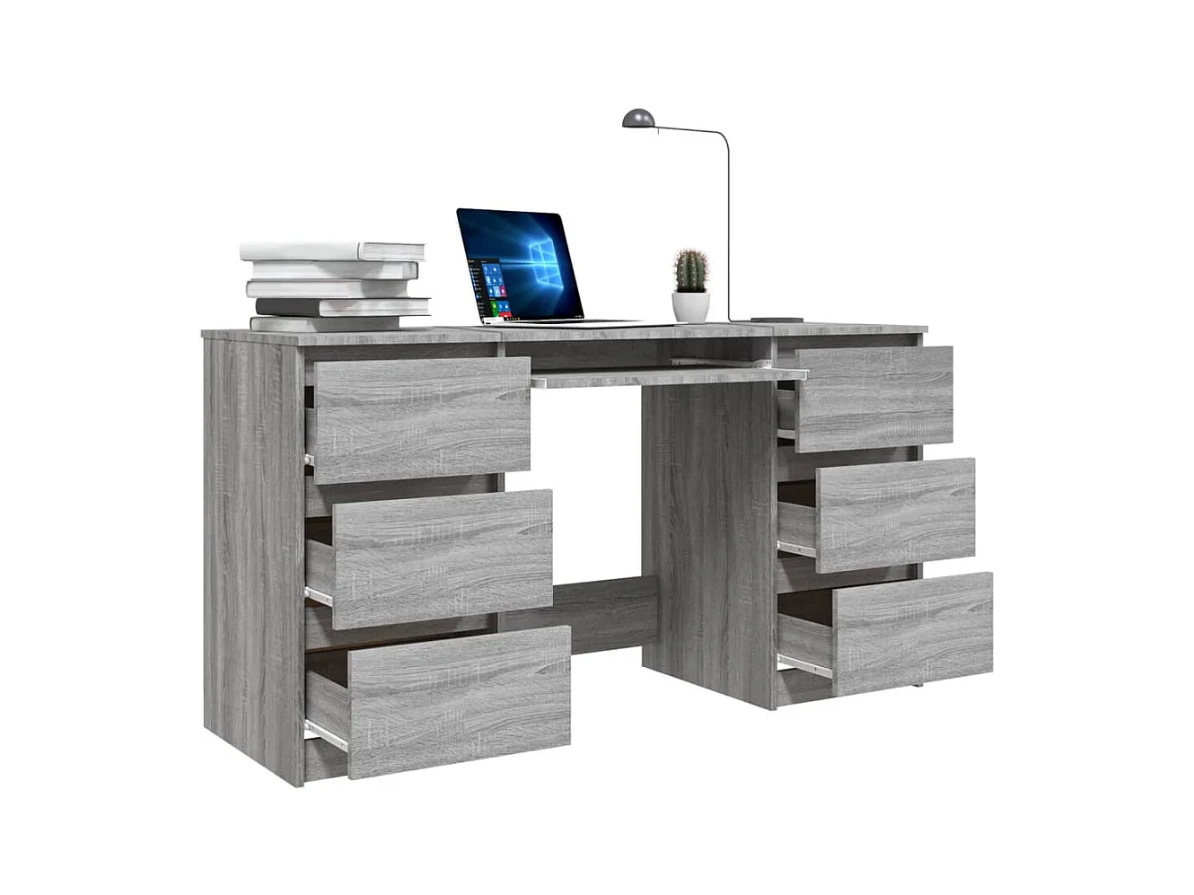 Bureau Sonoma gris 140x50x77 cm Bois d'ingénierie