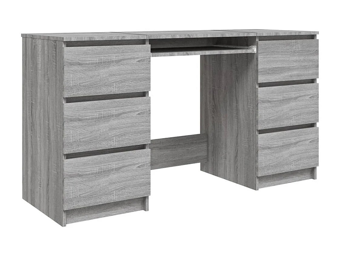Bureau Sonoma gris 140x50x77 cm Bois d'ingénierie
