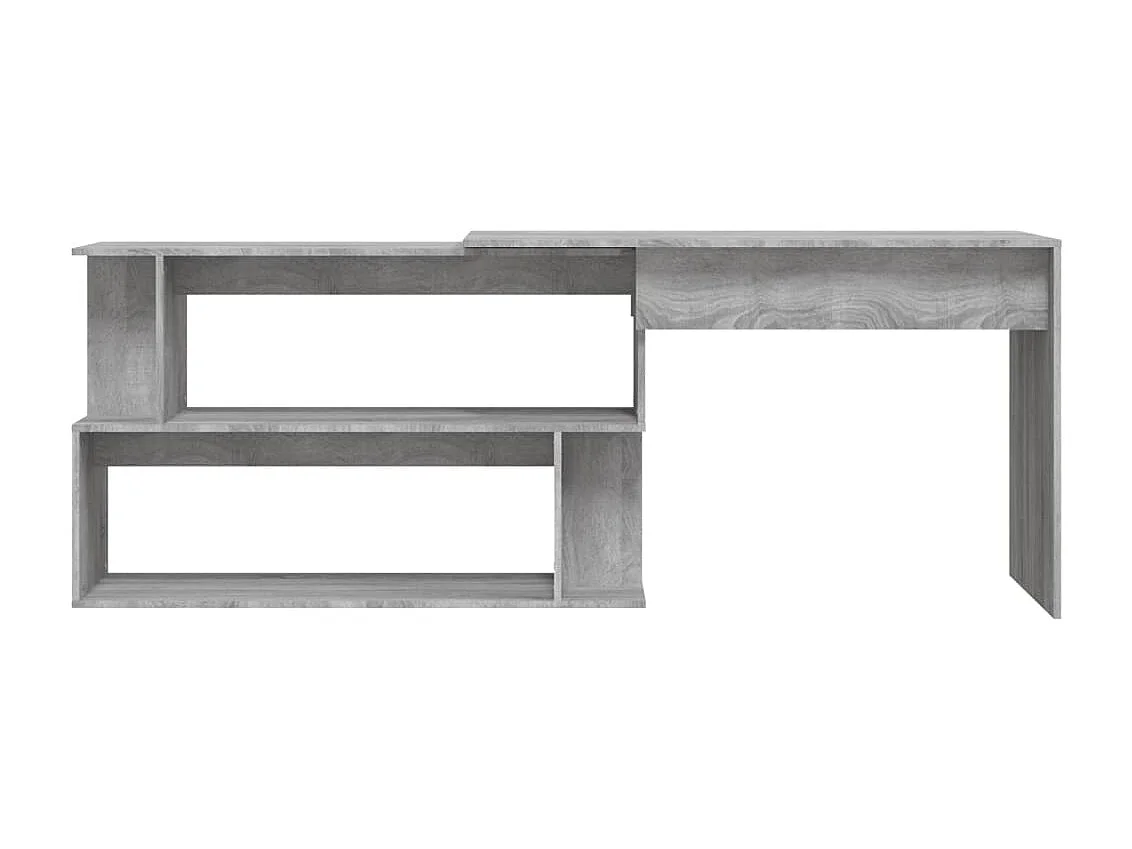 Secretária canto 200x50x76 cm derivados madeira cinzento sonoma