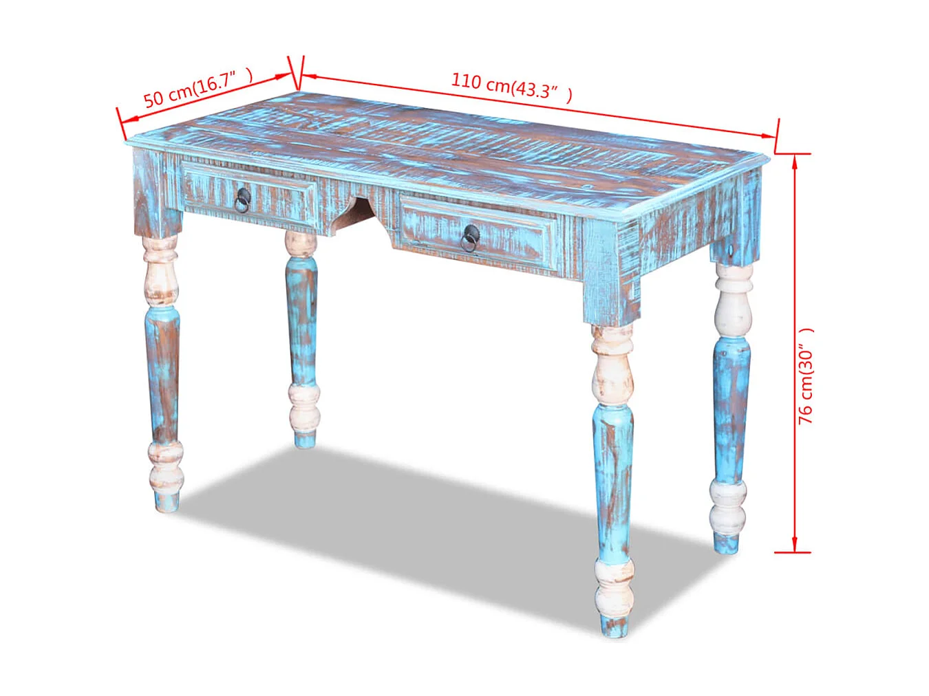 Scrivania in Legno Massello Anticato
