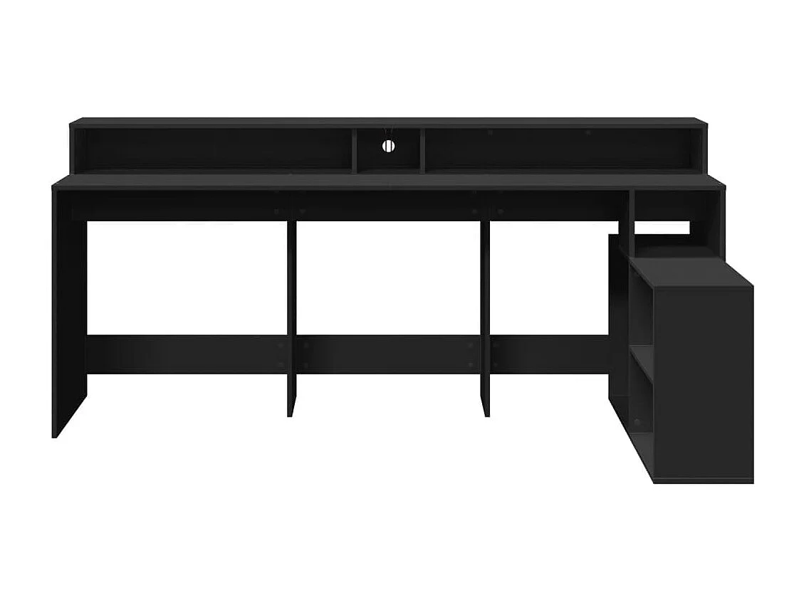 Bureau avec lumières LED noir 200x104x91 cm bois d'ingénierie