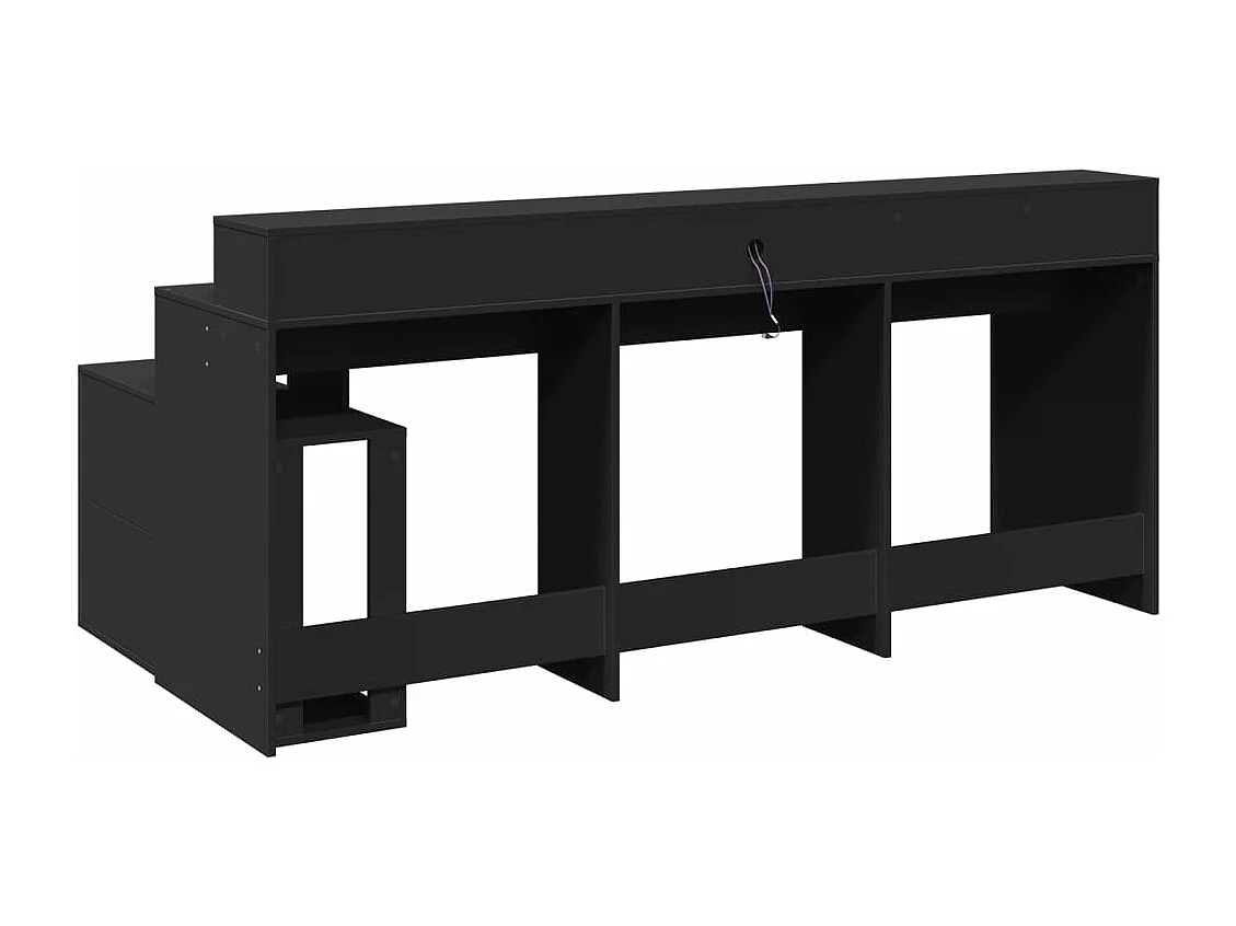 Bureau avec lumières LED noir 200x104x91 cm bois d'ingénierie