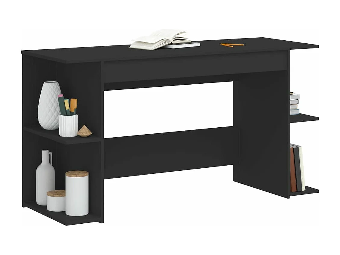 Bureau noir 140x50x75 cm bois d'ingénierie