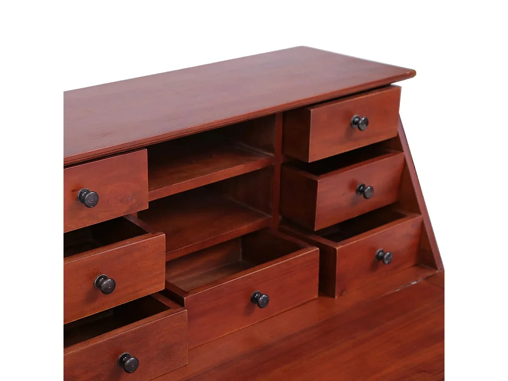 Scrittoio Marrone 78x42x103 cm in Legno Massello di Mogano