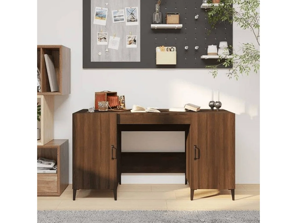 Bureau Chêne marron 140x50x75 cm Bois d'ingénierie