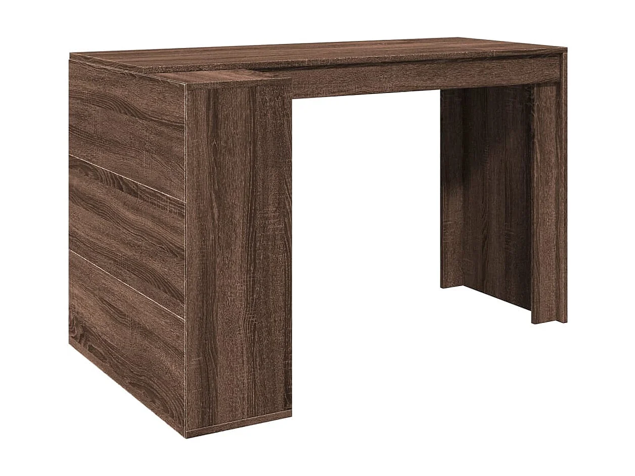 Scrivania Rovere Marrone 123,5x73,5x75 cm in Legno Multistrato