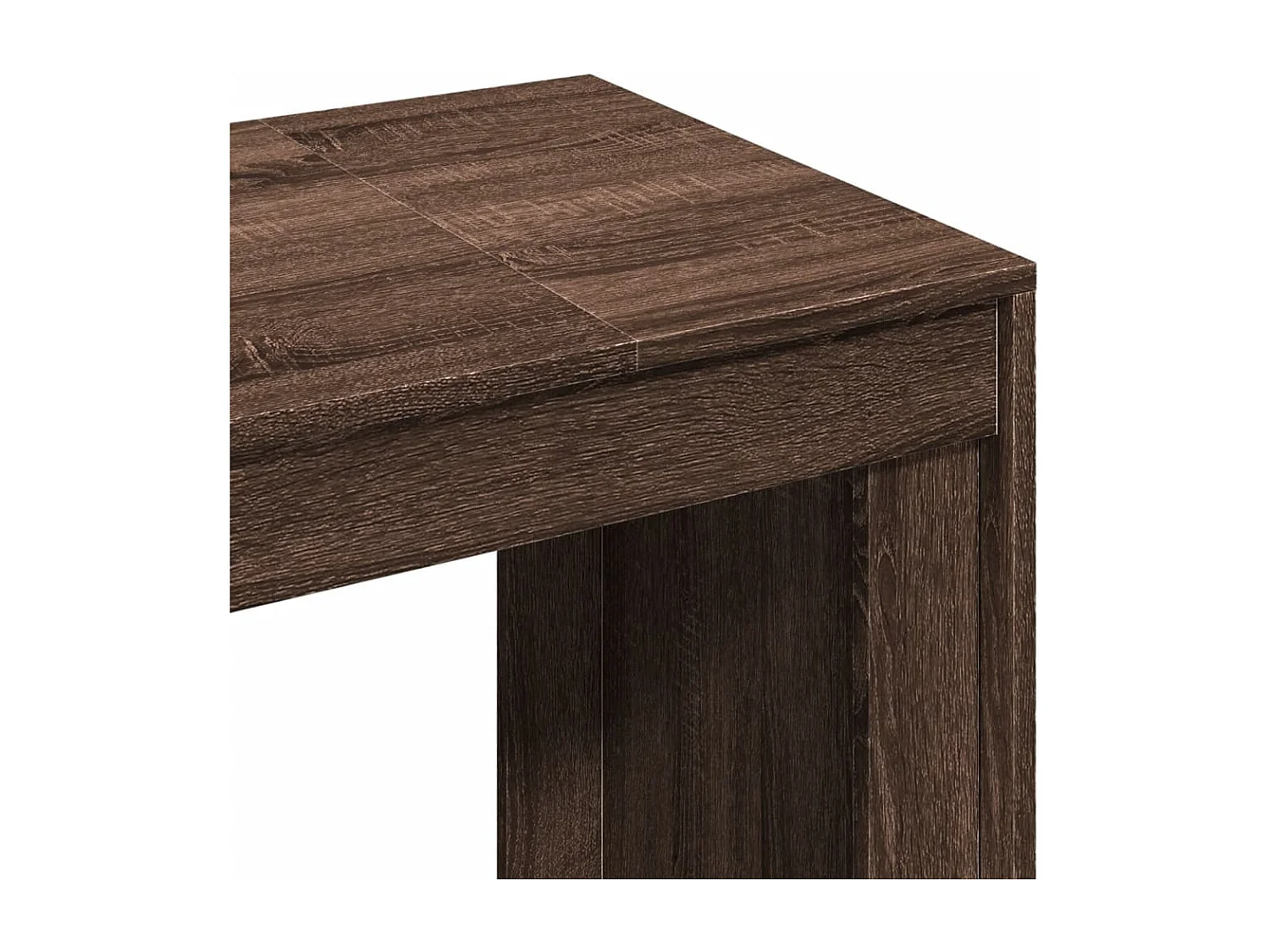 Scrivania Rovere Marrone 123,5x73,5x75 cm in Legno Multistrato