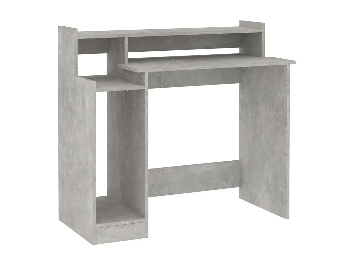 Secretária c/ LED 97x45x90cm derivados madeira cinzento cimento