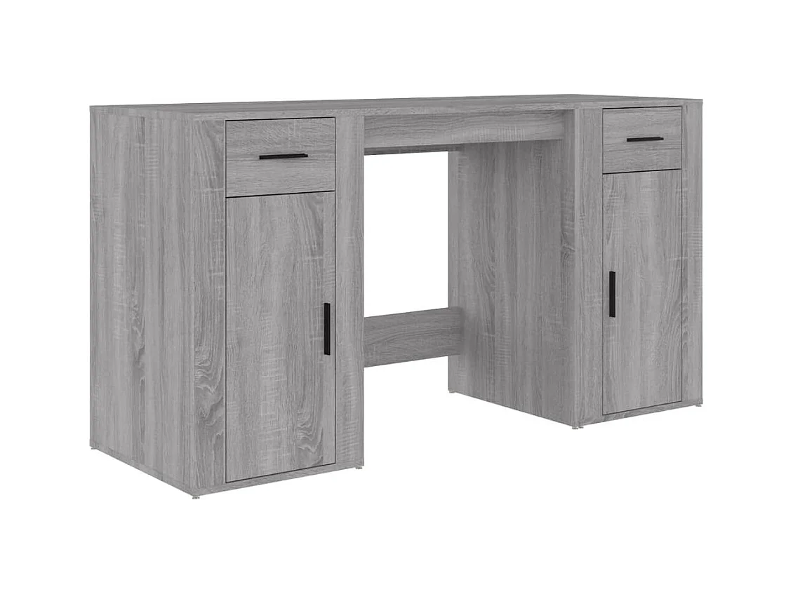 Bureau avec armoire sonoma gris bois d'ingénierie