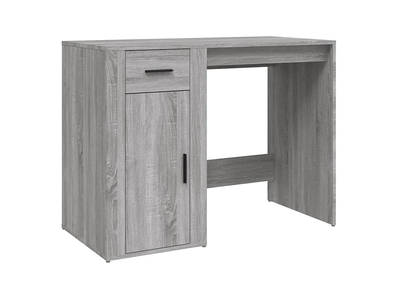 Bureau avec armoire sonoma gris bois d'ingénierie