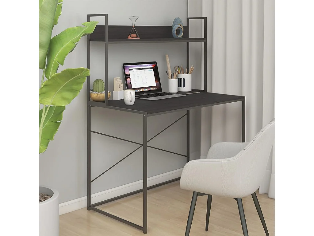 Bureau d'ordinateur noir 110x60x138 cm bois d’ingénierie