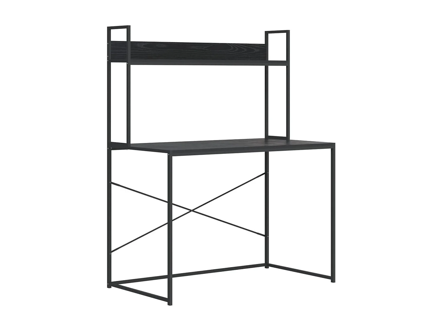 Bureau d'ordinateur noir 110x60x138 cm bois d’ingénierie