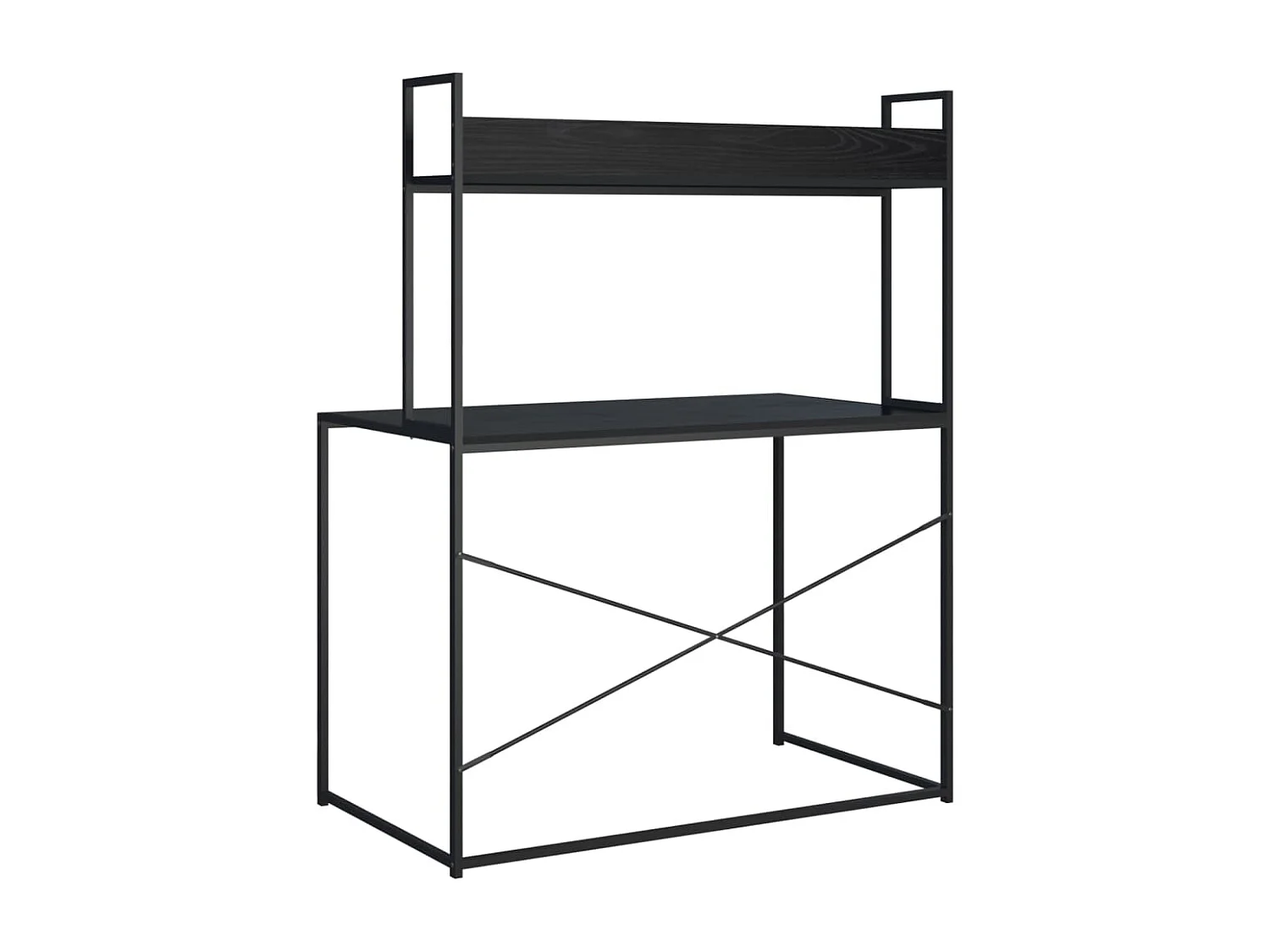 Bureau d'ordinateur noir 110x60x138 cm bois d’ingénierie