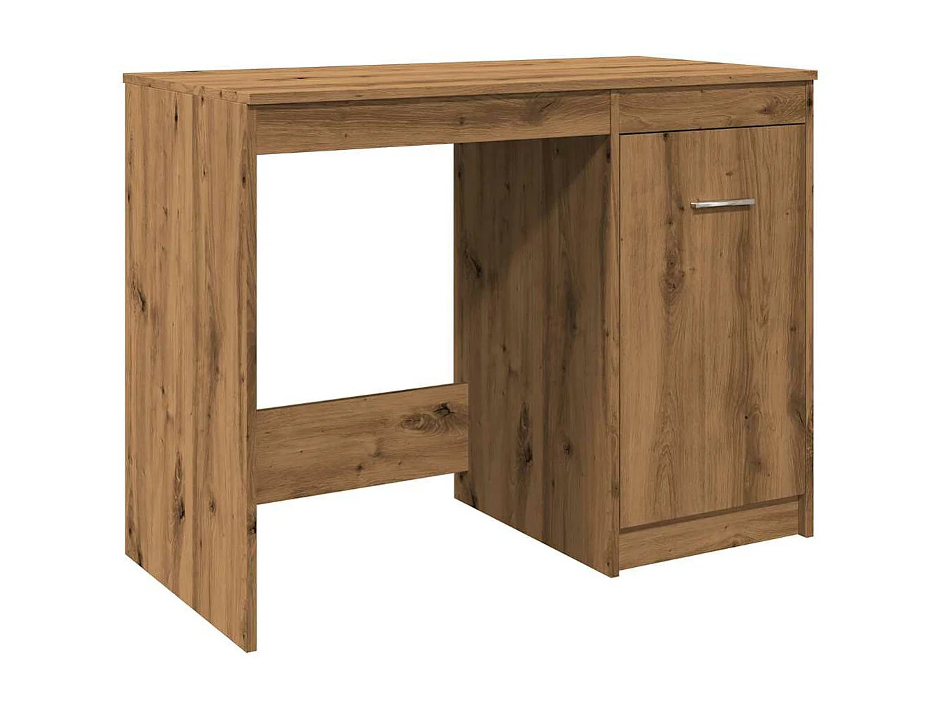 Bureau chêne artisanal 100x50x76 cm bois d'ingénierie