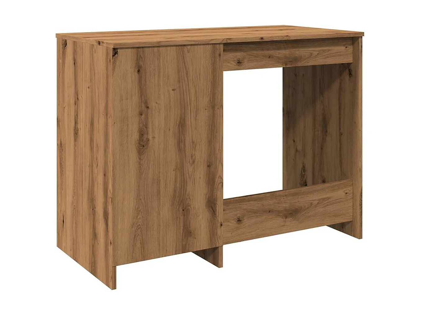 Bureau chêne artisanal 100x50x76 cm bois d'ingénierie