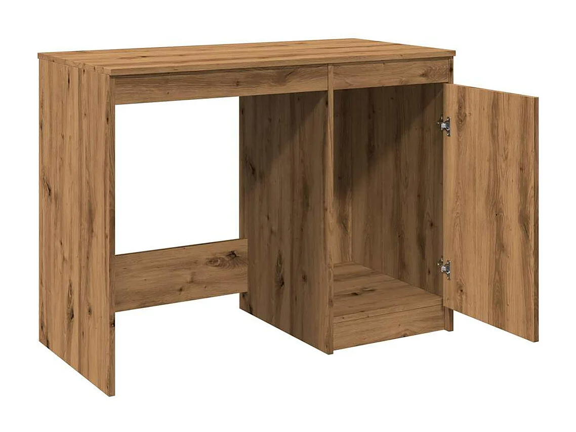 Bureau chêne artisanal 100x50x76 cm bois d'ingénierie