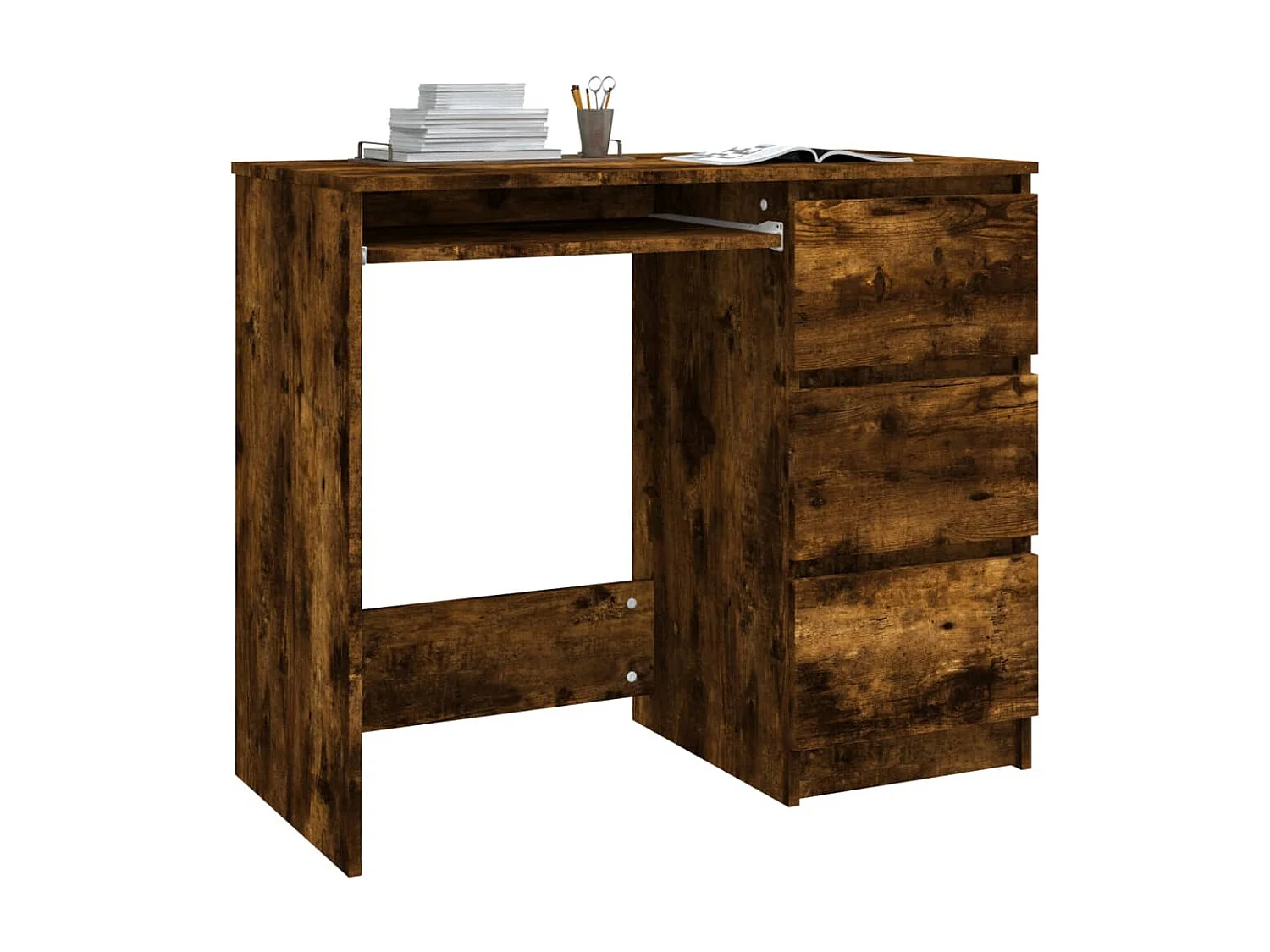 Bureau Chêne fumé 90x45x76 cm Bois d'ingénierie