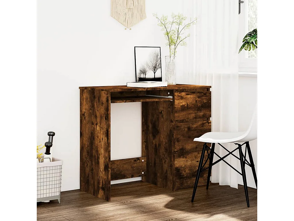 Bureau Chêne fumé 90x45x76 cm Bois d'ingénierie
