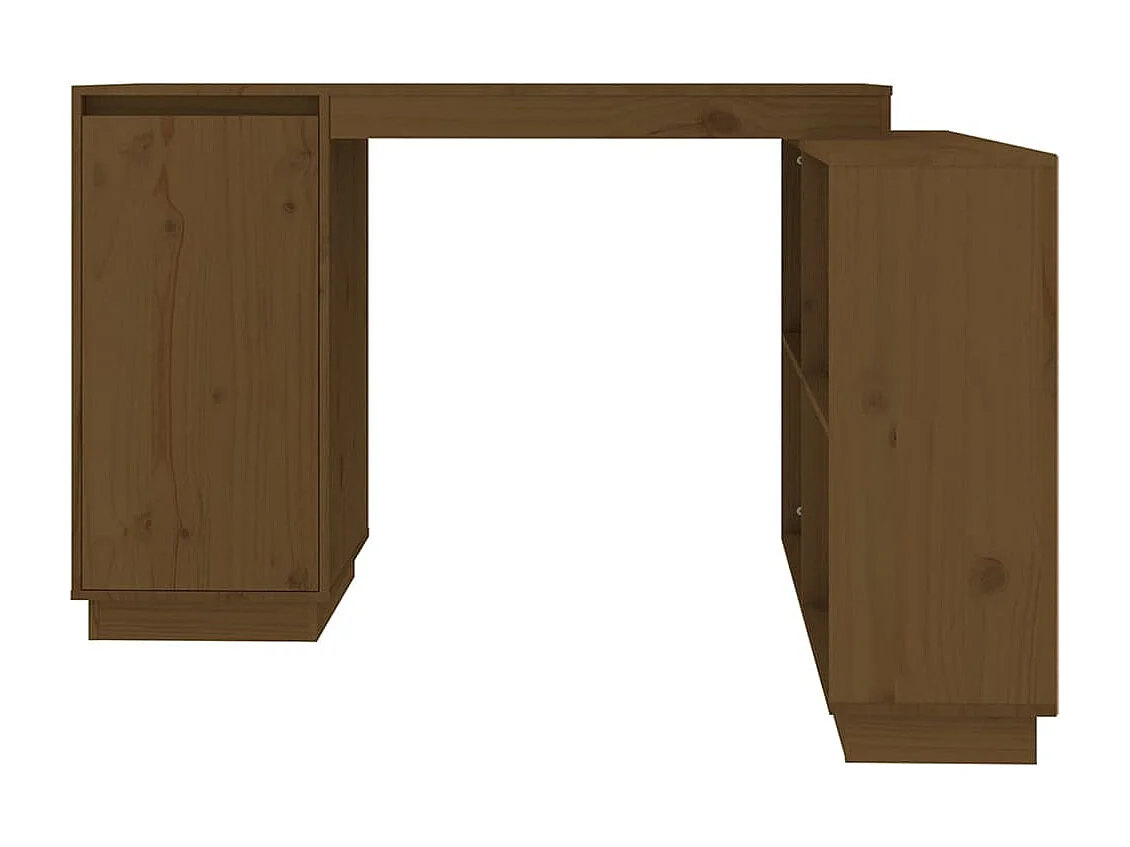 Escritorio de madera maciza de pino marrón miel 110x50x75 cm