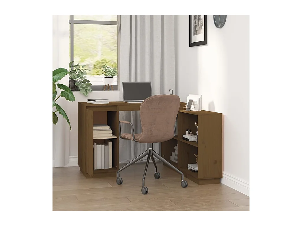 Bureau Marron miel 110x50x75 cm Bois massif de pin