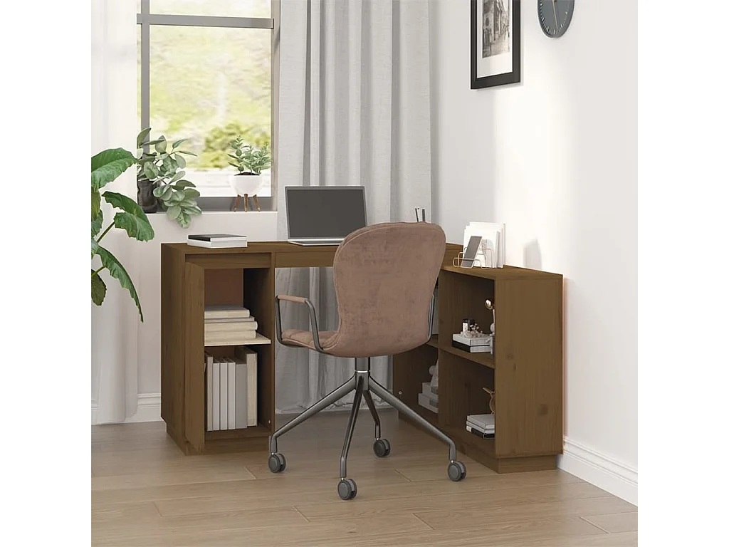 Bureau Marron miel 110x50x75 cm Bois massif de pin