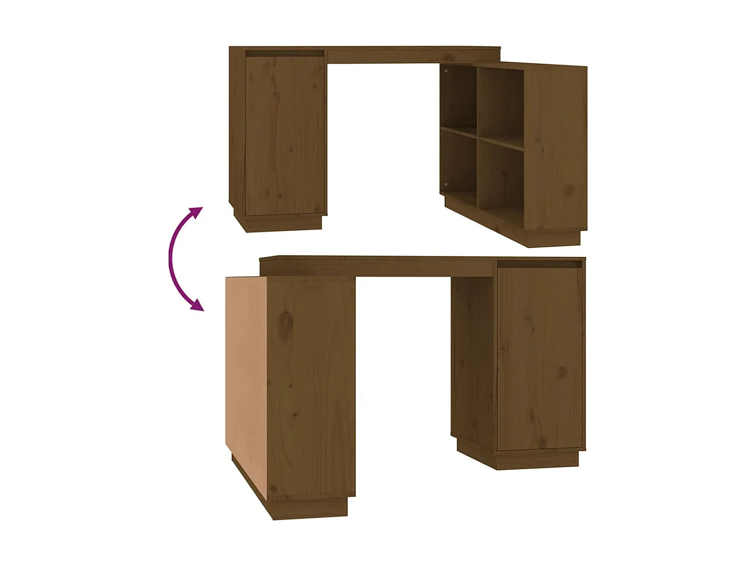 Bureau Marron miel 110x50x75 cm Bois massif de pin