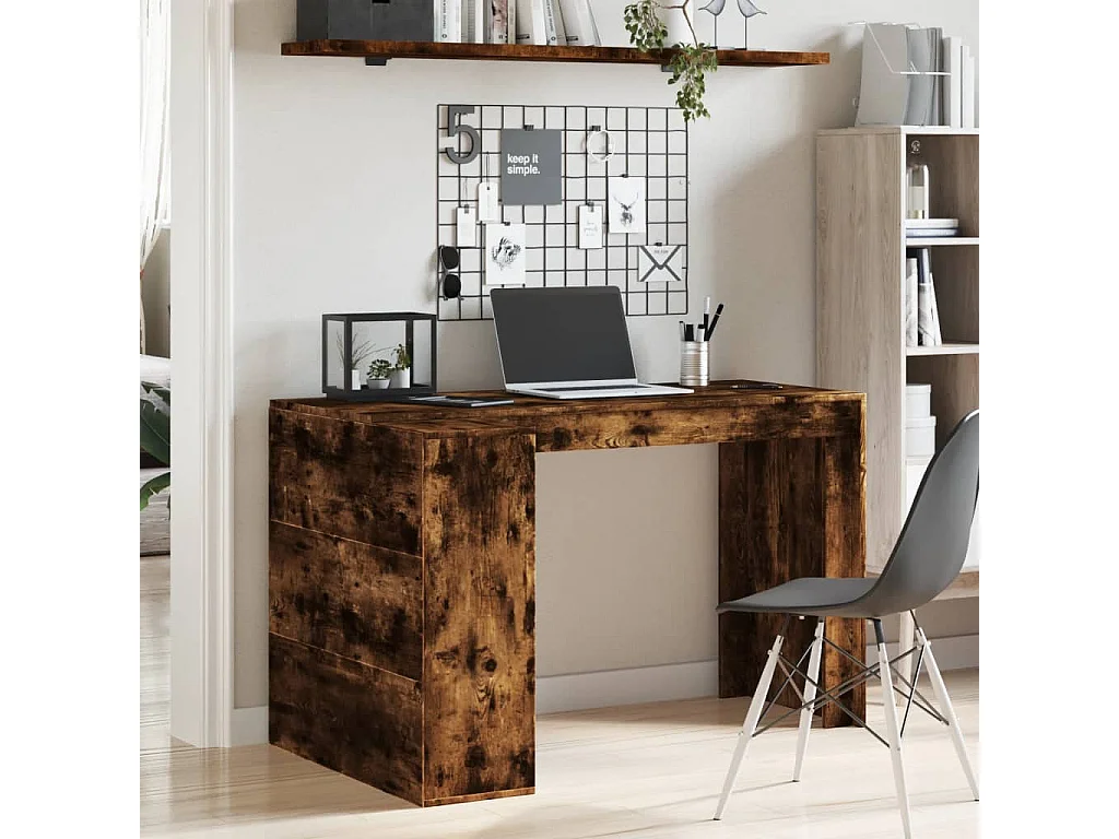 Secretária 123,5x73,5x75cm derivados de madeira carvalho fumado