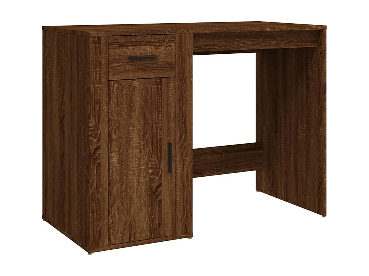 Bureau avec armoire chêne marron bois d'ingénierie