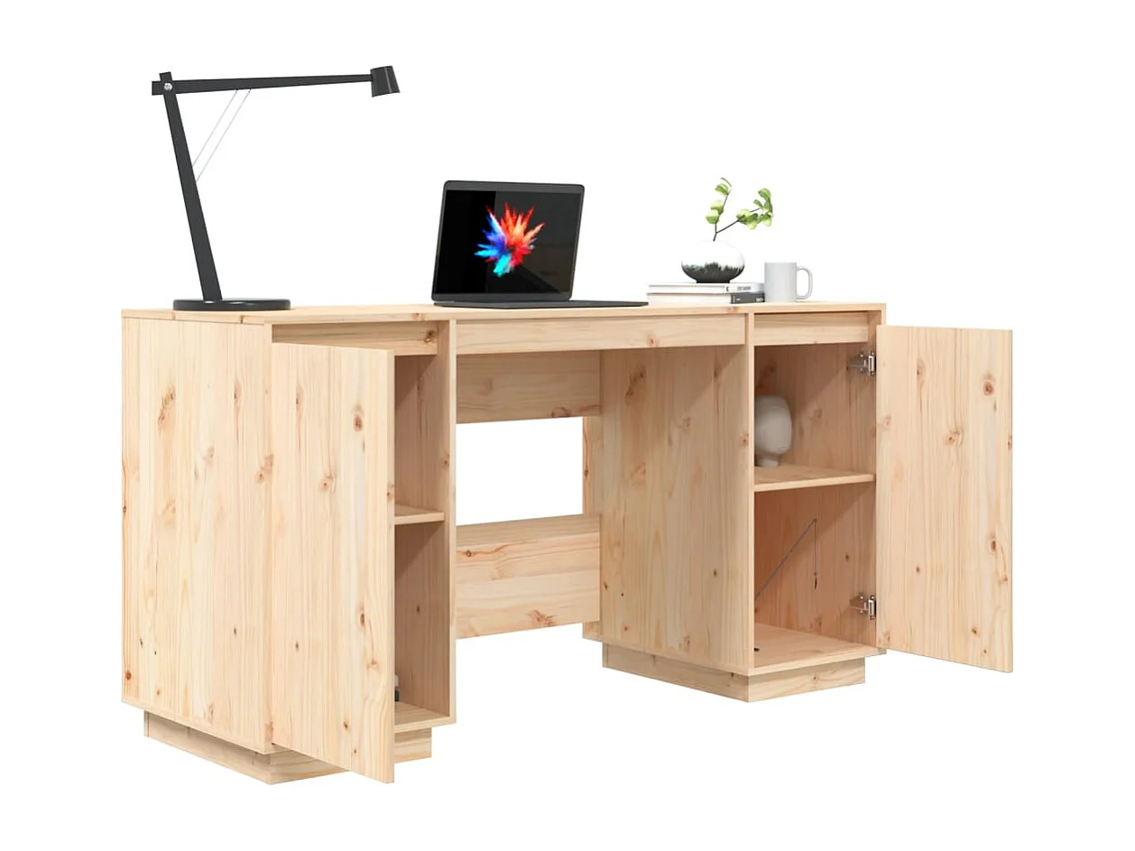 Bureau 140x50x75 cm bois massif de pin