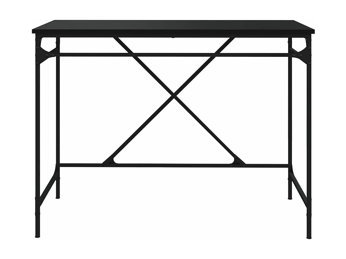 Scrivania Nera 100x50x75 cm in Legno Multistrato e Ferro