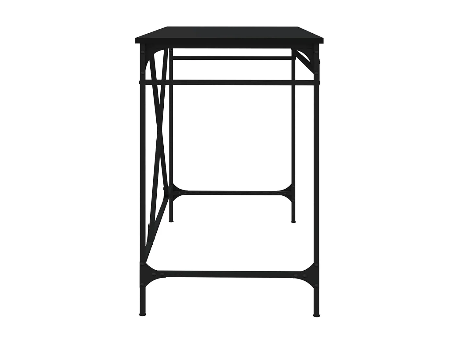 Scrivania Nera 100x50x75 cm in Legno Multistrato e Ferro