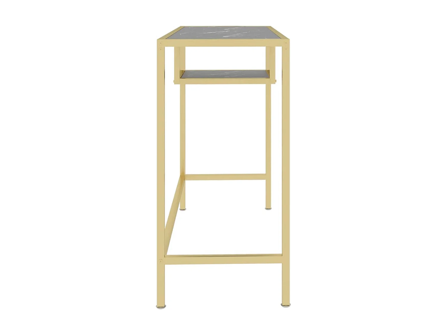 Bureau d'ordinateur Marbre noir 100x36x74 cm Verre trempé