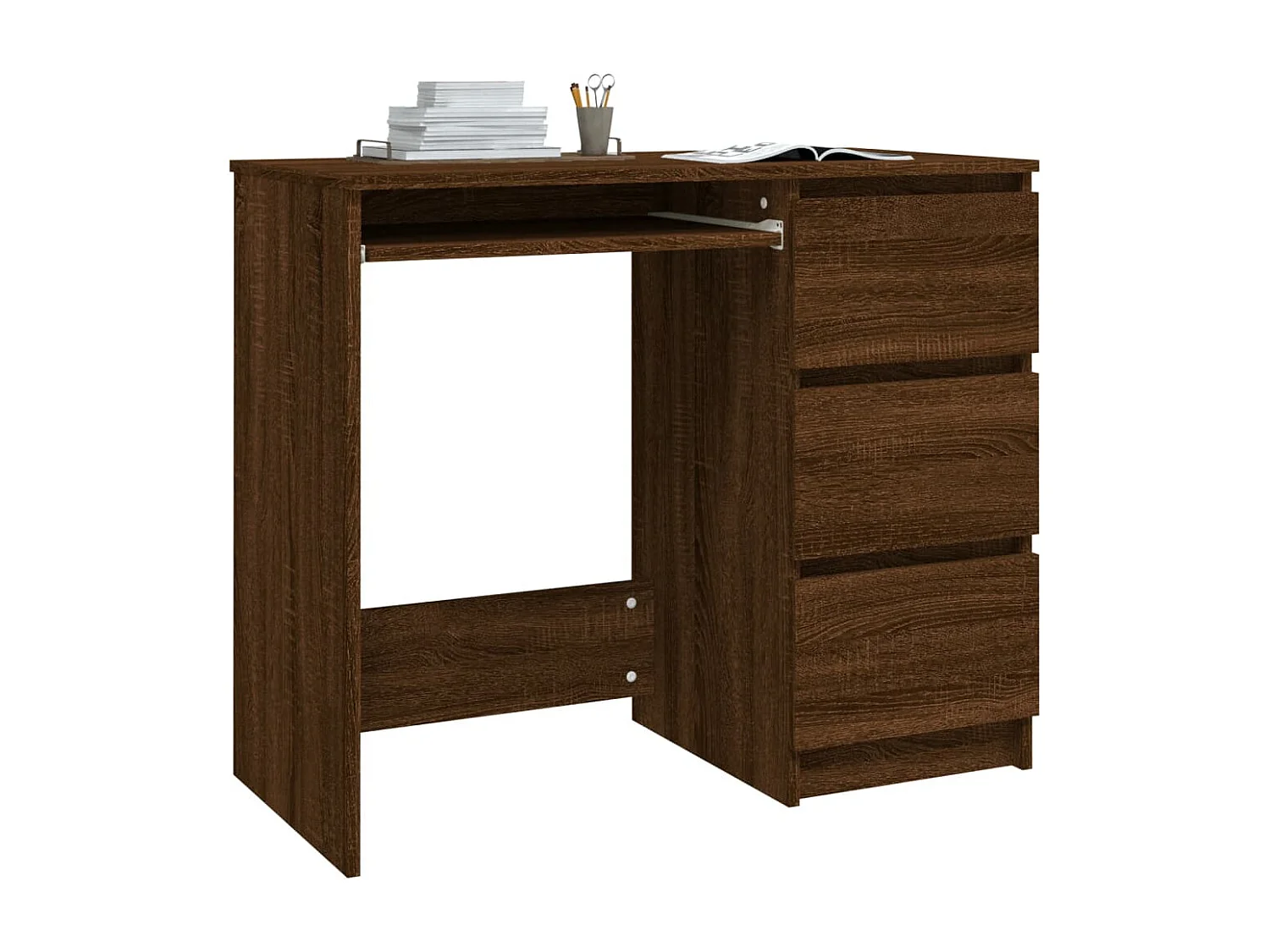 Bureau Chêne marron 90x45x76 cm Bois d'ingénierie