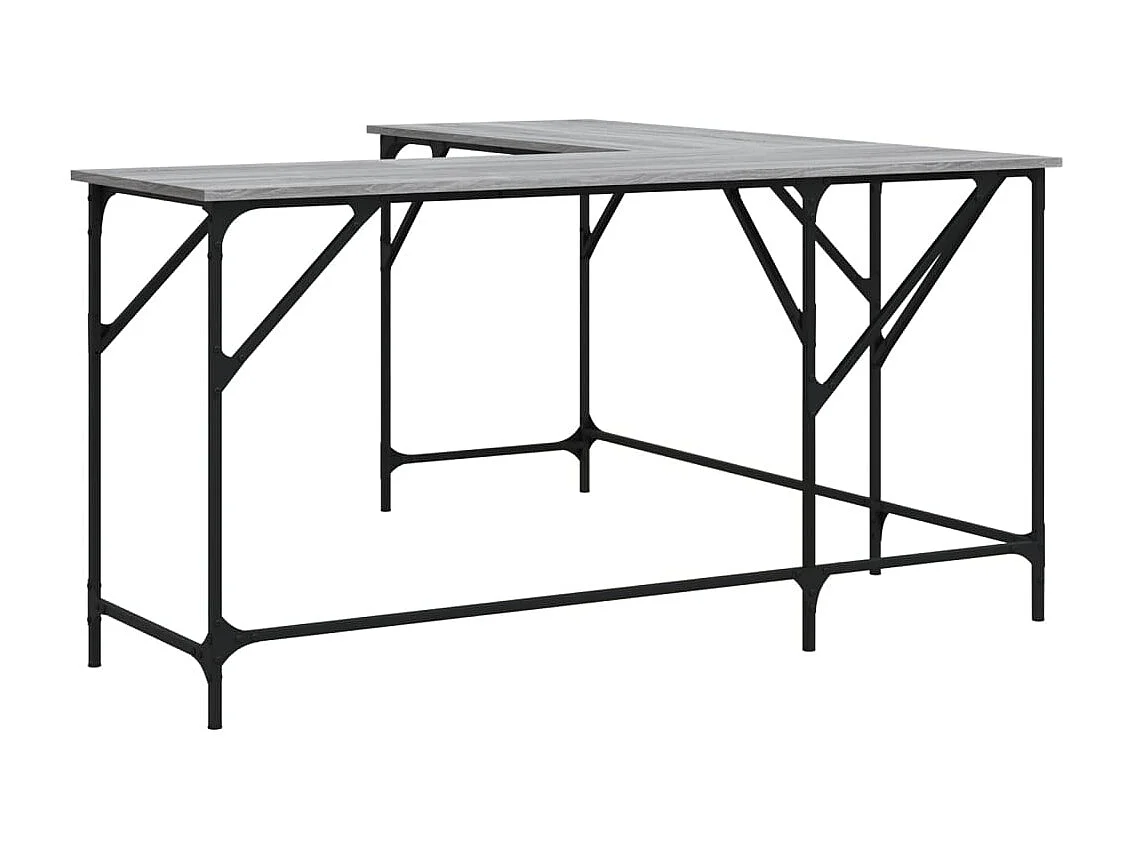 Bureau sonoma gris 149x149x75 cm bois d'ingénierie