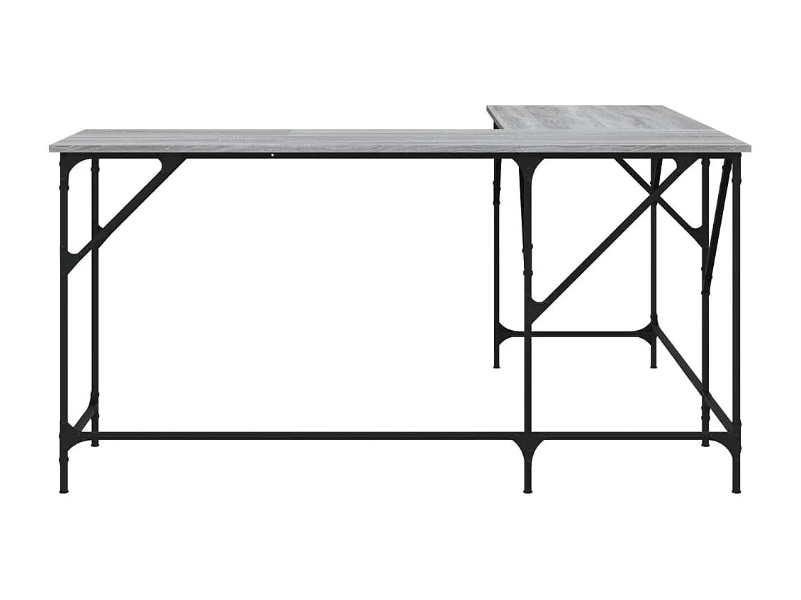 Bureau sonoma gris 149x149x75 cm bois d'ingénierie