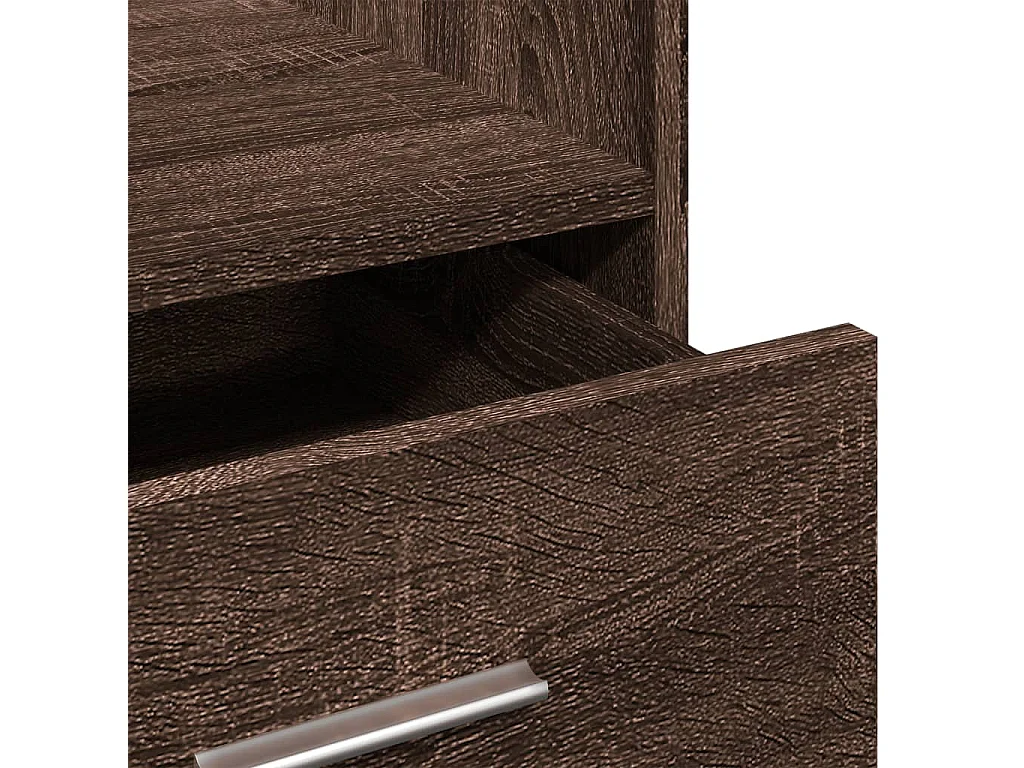 Atril con ruedas y cajón madera ingeniería marrón 55x55x107 cm