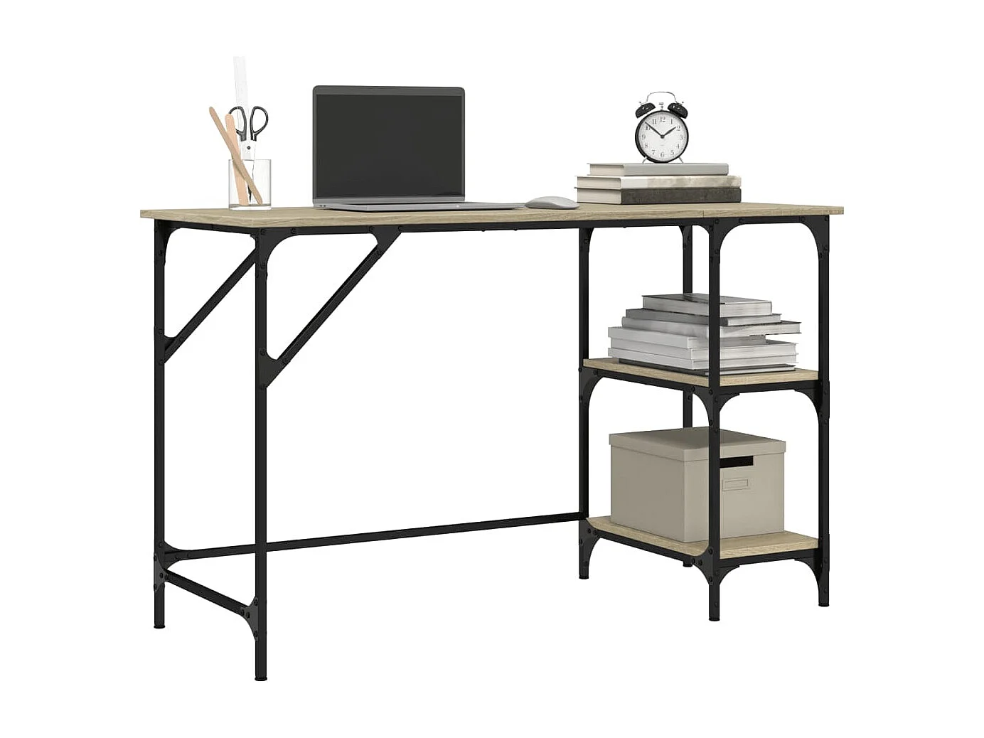 Schreibtisch Sonoma-Eiche 120x50x75 cm Metall Holzwerkstoff