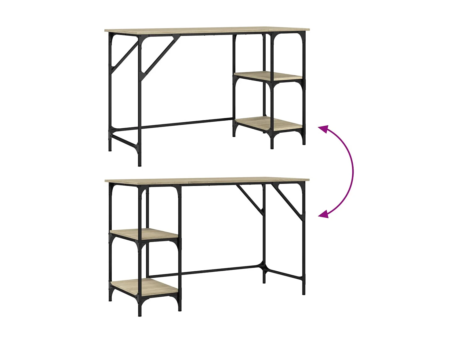 Schreibtisch Sonoma-Eiche 120x50x75 cm Metall Holzwerkstoff