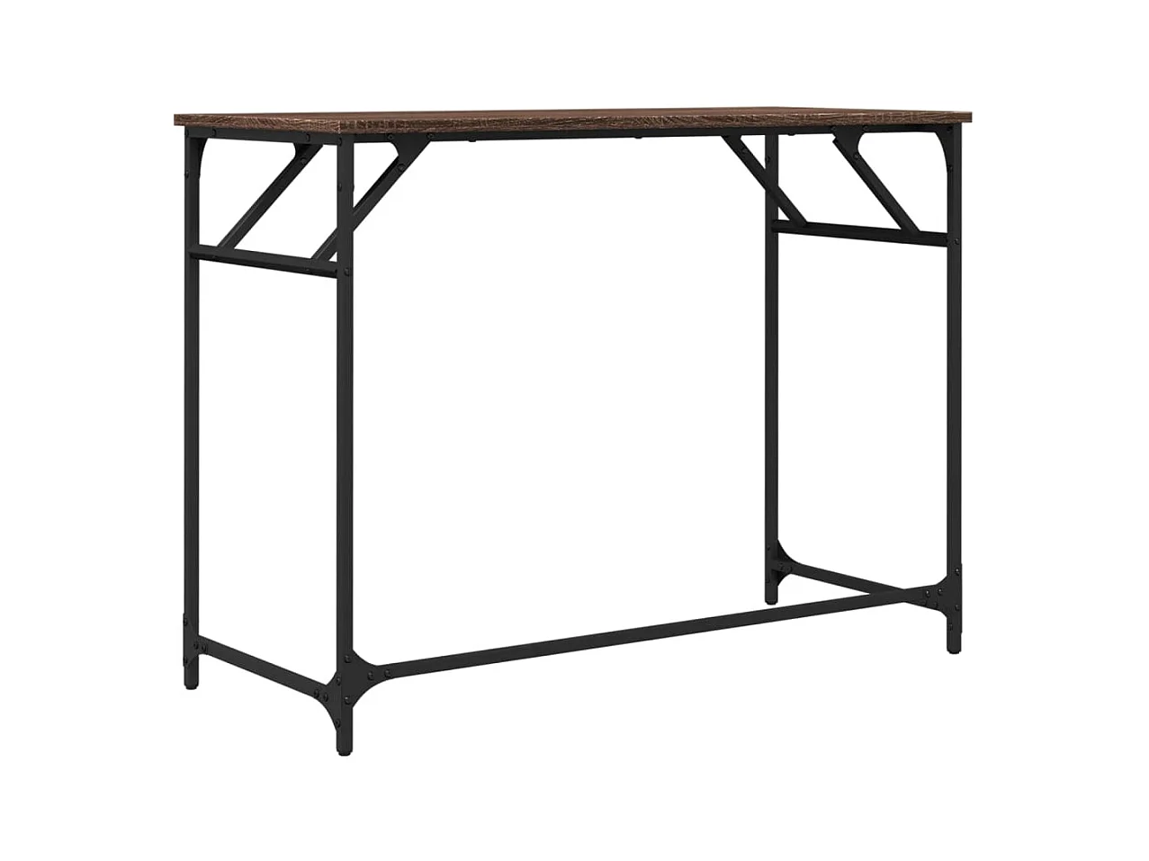 Bureau chêne marron bois d'ingénierie et acier enduit de poudre