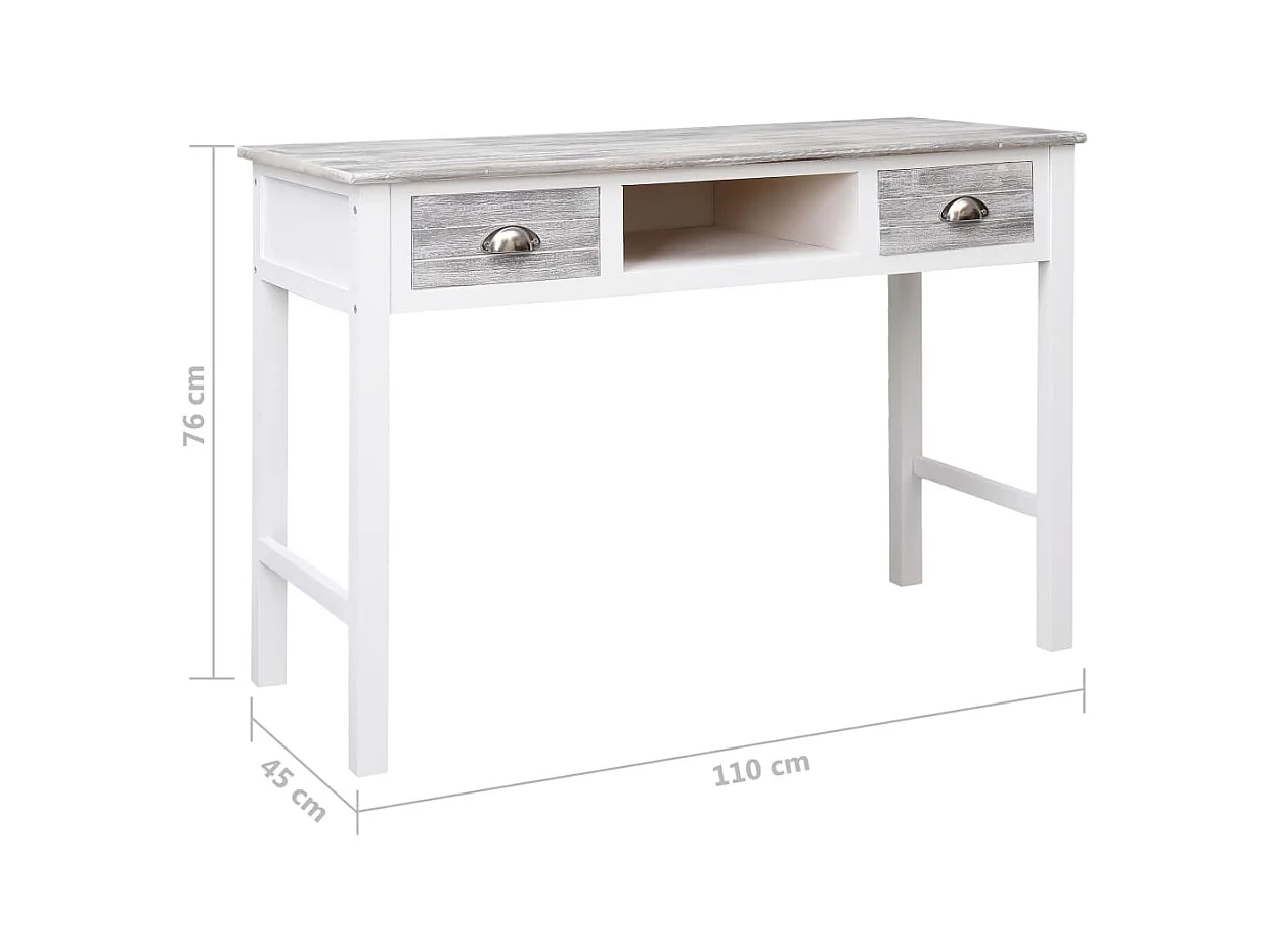 Secretária 110x45x76 cm madeira cinzento