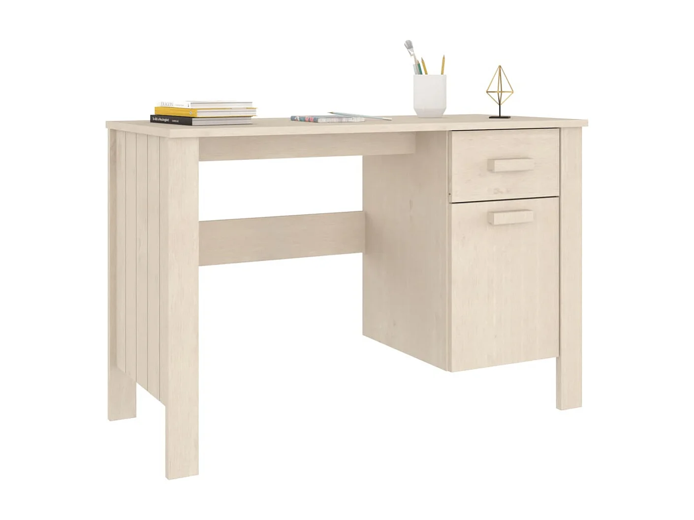 Schreibtisch HAMAR Honigbraun 113x50x75 cm Massivholz Kiefer