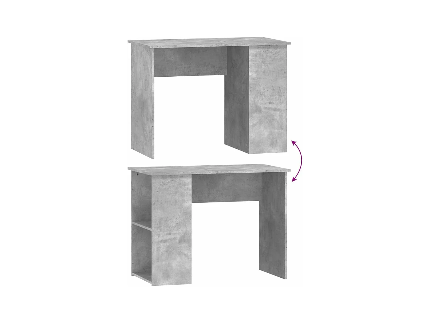 Bureau Gris béton 100x55x75 cm Bois d'ingénierie