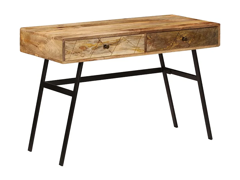 Secretária com gavetas madeira mangueira maciça 110x50x76 cm