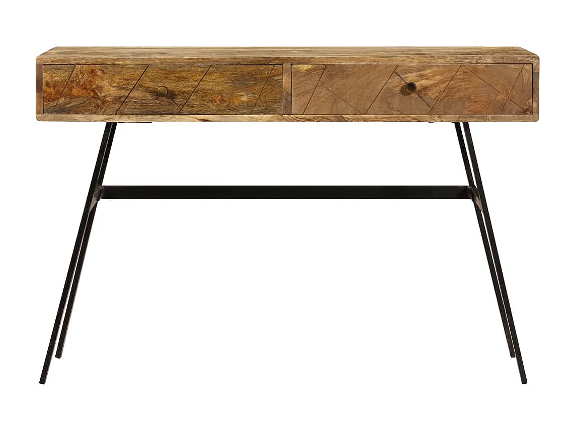 Bureau avec tiroirs Bois solide de manguier 110x50x76 cm