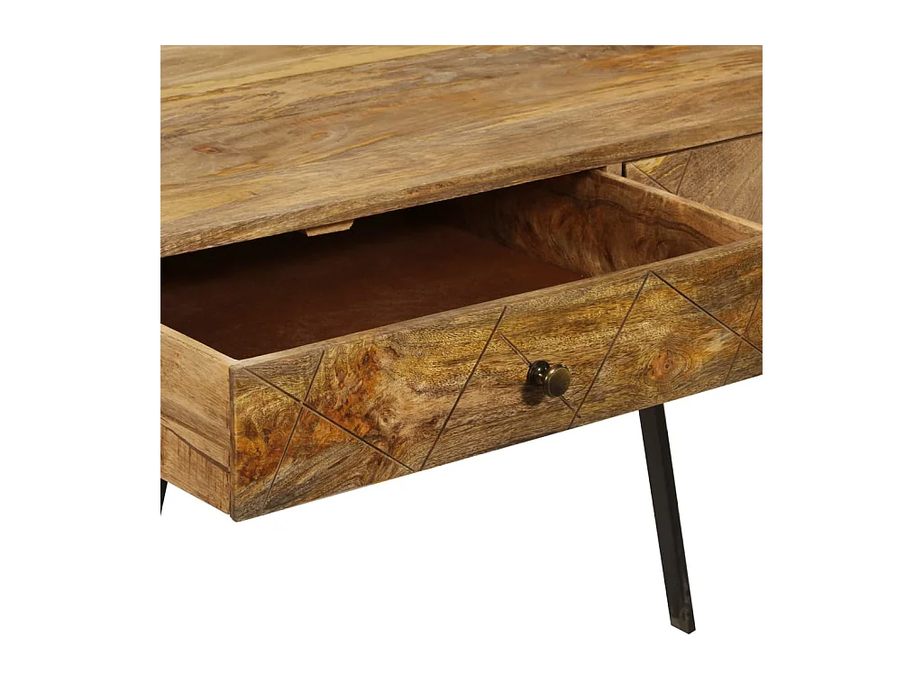 Bureau avec tiroirs Bois solide de manguier 110x50x76 cm