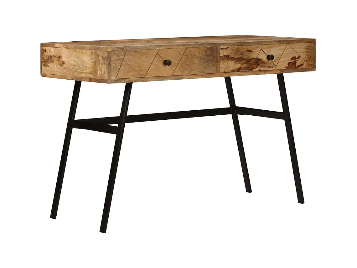 Bureau avec tiroirs Bois solide de manguier 110x50x76 cm