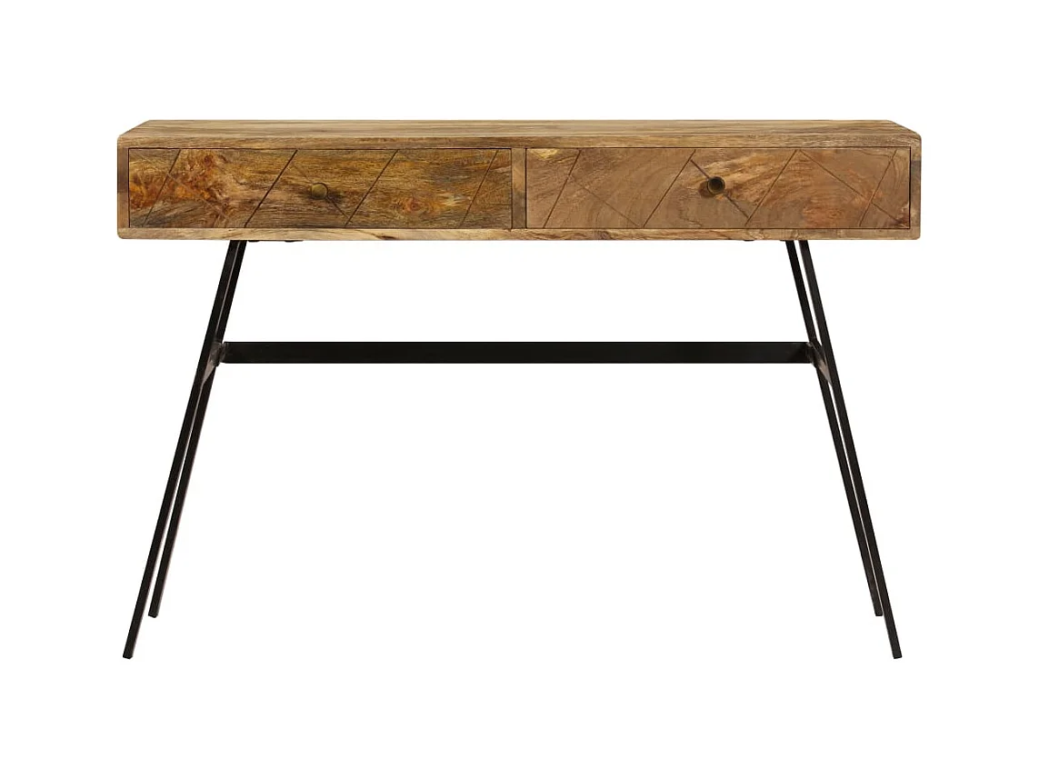 Bureau avec tiroirs Bois solide de manguier 110x50x76 cm