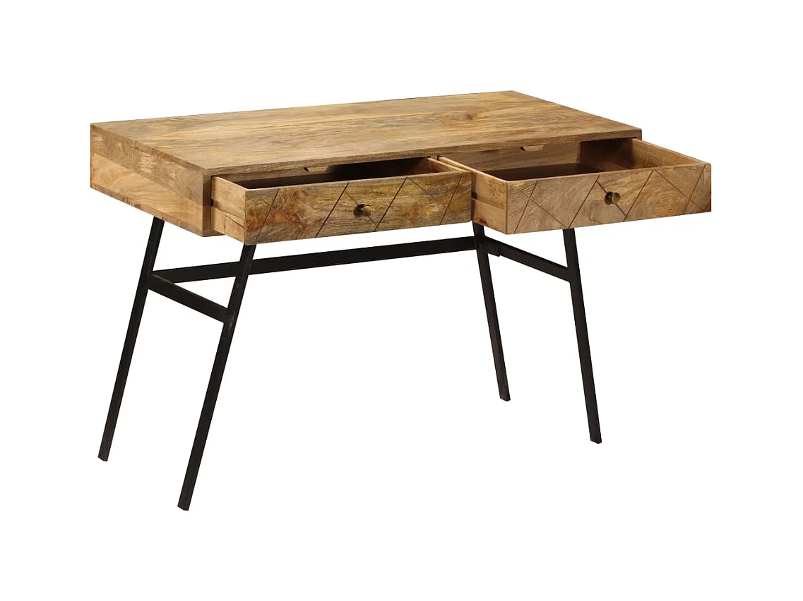 Bureau avec tiroirs Bois solide de manguier 110x50x76 cm