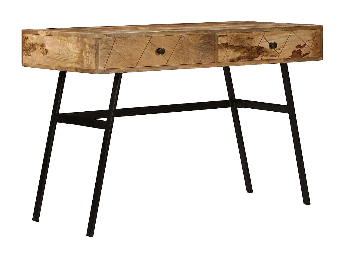 Bureau avec tiroirs Bois solide de manguier 110x50x76 cm