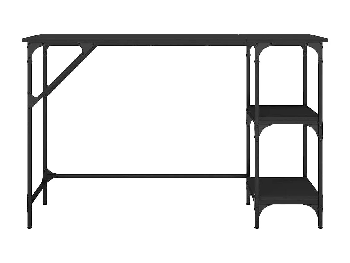 Bureau noir 120x50x75 cm métal et bois d'ingénierie